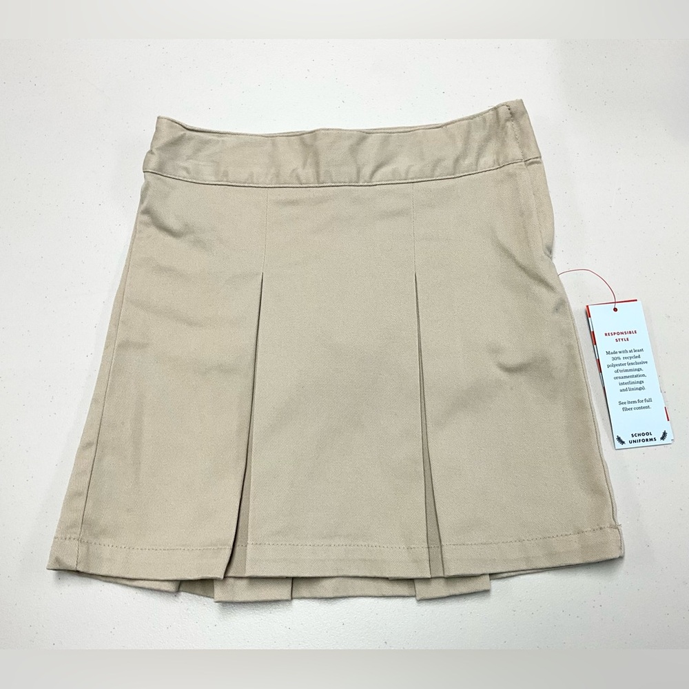 School Uniform Beige Pleated Mini Skirt Cat & Jack Size 5